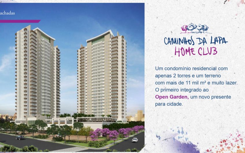 Caminhos da Lapa – Home Club, aptos 62 m2 a partir de 498 mil, total infraestrutura de lazer. Pronto para morar, 5 minutos metrô Lapa.